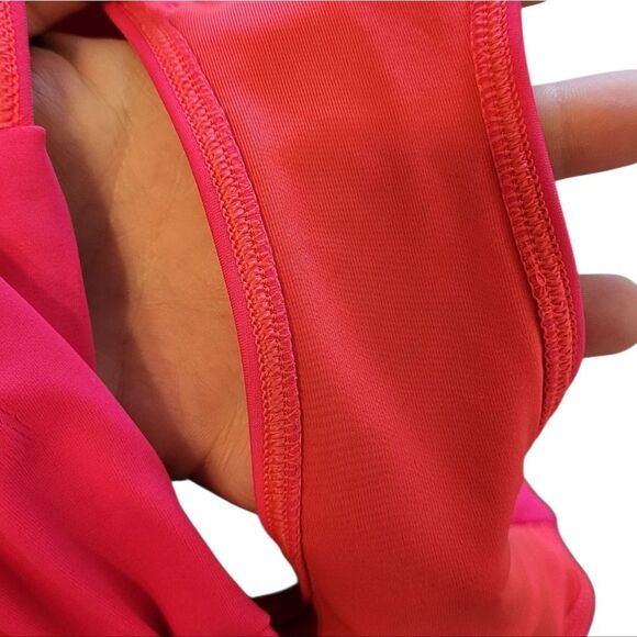 Aerie Women's Neon Pink Ruched Side Bikini Bottom Size L - Picture 5 of 6